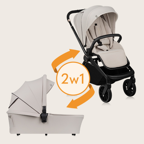 Lionelo Mika Plus 2w1 Beige Sand — Wózek wielofunkcyjny